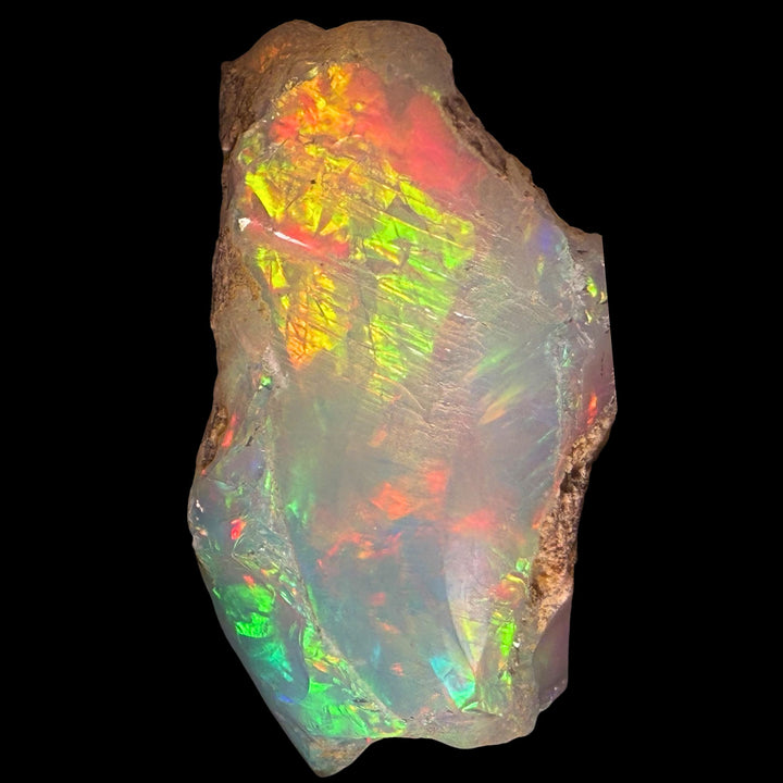 7.94 Gram AAA Quality Natural Ethiopian Welo Rough Opal Featuring Dominant Fiery Red, Neon Green & Golden Yellow Play-of-Color | One-of-a-Kind