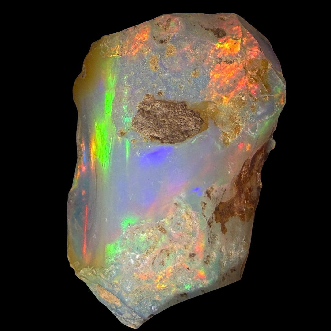 11.96 Gram AAA Quality Natural Ethiopian Welo Rough Opal Featuring Dominant Fiery Red, Neon Green & Electric Yellow Play-of-Color | One-of-a-Kind