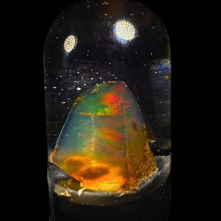 7.66 Gram Natural Ethiopian Welo Crystal Water Opal Specimen – Electric Blue-Violet Fire, Neon Green Flash & Golden Honey Glow – Premium Freeform Crystal