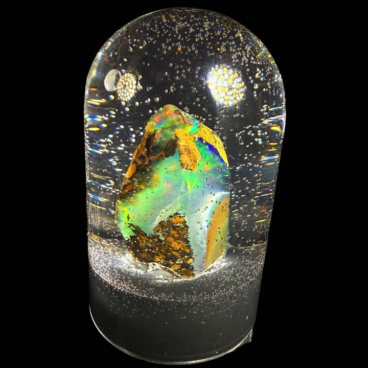 4.55 Gram Natural Ethiopian Welo Crystal Water Opal Specimen – Neon Green Aurora Fire, Electric Blue Veins & Earthy Matrix Contrast – Freeform Collector Crystal
