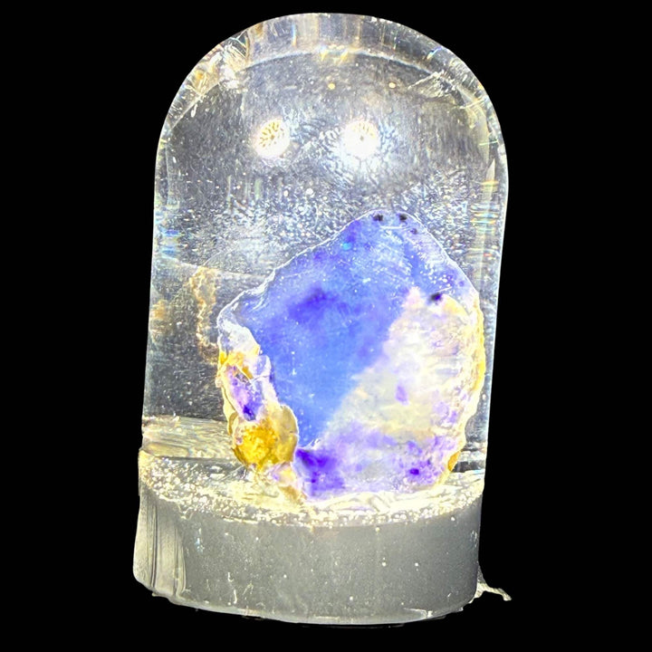 5.38 Gram Natural Ethiopian Welo Crystal Water Opal Specimen – Dominant Violet Blue Glow & Soft Neon Fire – Freeform Lavender Crystal Opal – Collector Display Grade