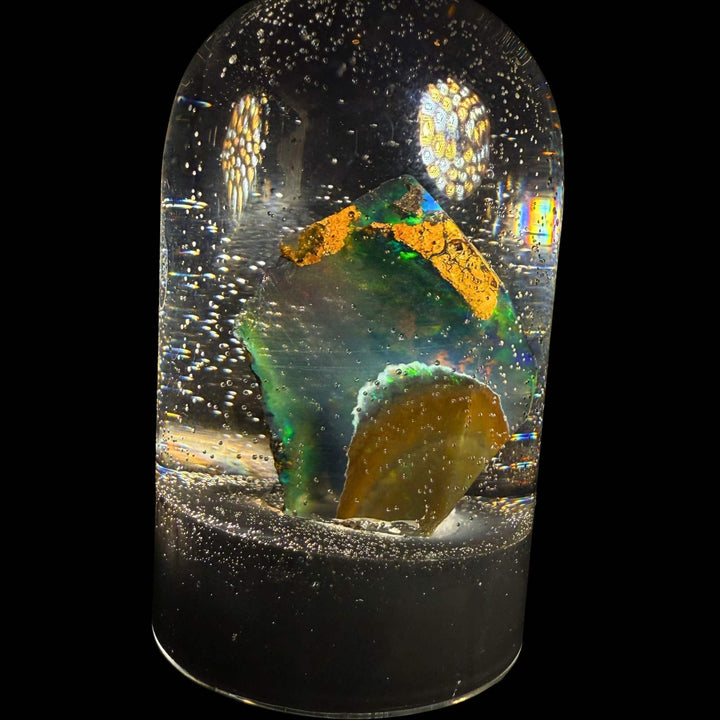 4.55 Gram Natural Ethiopian Welo Crystal Water Opal Specimen – Neon Green Aurora Fire, Electric Blue Veins & Earthy Matrix Contrast – Freeform Collector Crystal