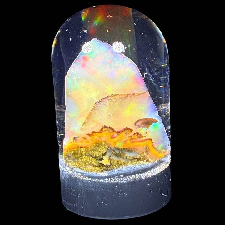 9.73 Gram Natural Ethiopian Welo Crystal Water Opal Specimen – Intense Rainbow Fire & Pastel Aurora Flash – Freeform Display Crystal – Collector Grade