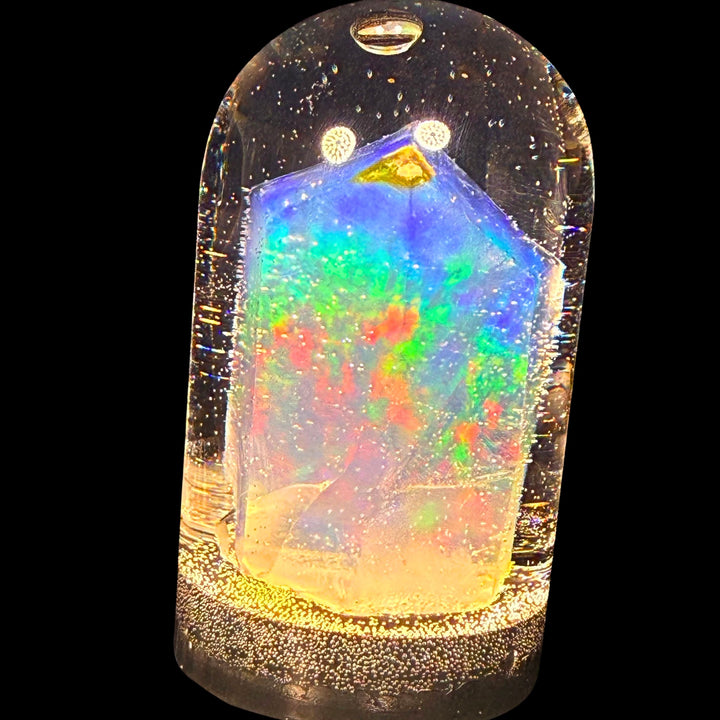 32.90 Gram Natural Ethiopian Welo Opal Specimen Jar – Crystal Multicolor Neon Fire OSB(WO)-0012