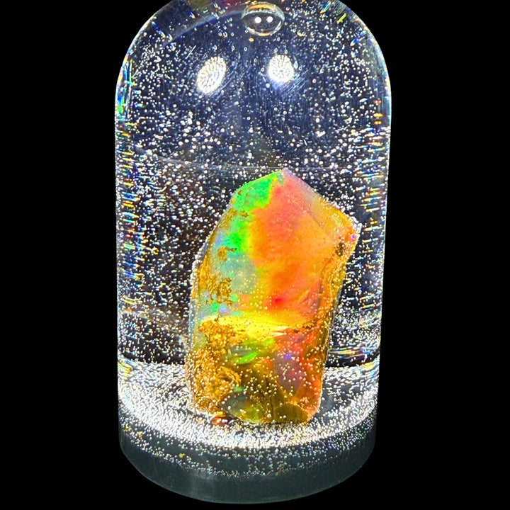 22.49 Gram Natural Ethiopian Welo Crystal Water Opal Specimen – Dominant Neon Green, Aqua Blue & Golden Honey Fire – Large Freeform Crystal Opal – Collector Display Grade