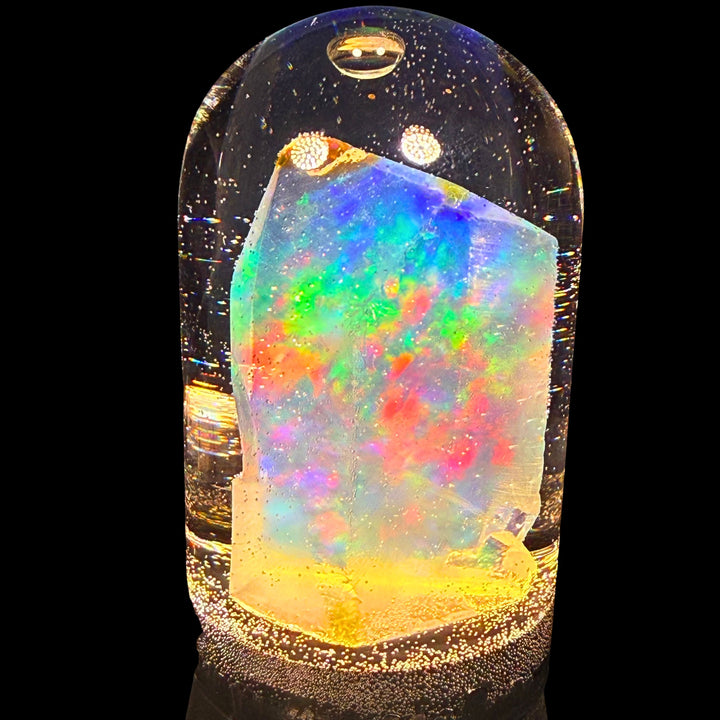 32.90 Gram Natural Ethiopian Welo Opal Specimen Jar – Crystal Multicolor Neon Fire OSB(WO)-0012