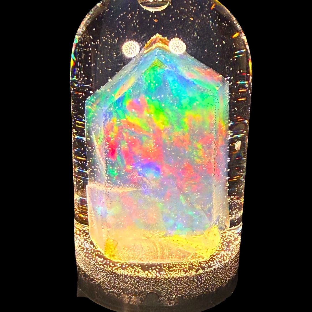 32.90 Gram Natural Ethiopian Welo Opal Specimen Jar – Crystal Multicolor Neon Fire OSB(WO)-0012