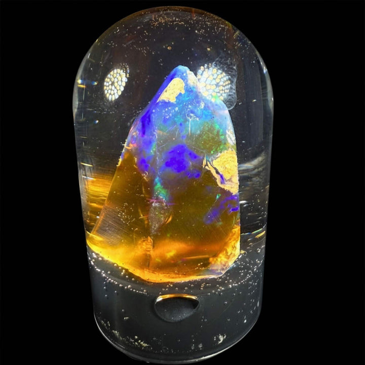 7.66 Gram Natural Ethiopian Welo Crystal Water Opal Specimen – Electric Blue-Violet Fire, Neon Green Flash & Golden Honey Glow – Premium Freeform Crystal